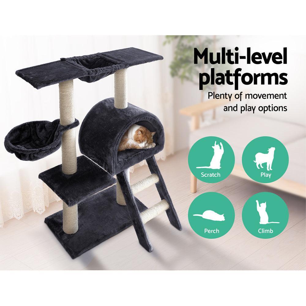 i.Pet Cat Tree 100cm Trees Scratching Post Scratcher Tower Condo House Furniture Wood Feline - John Cootes