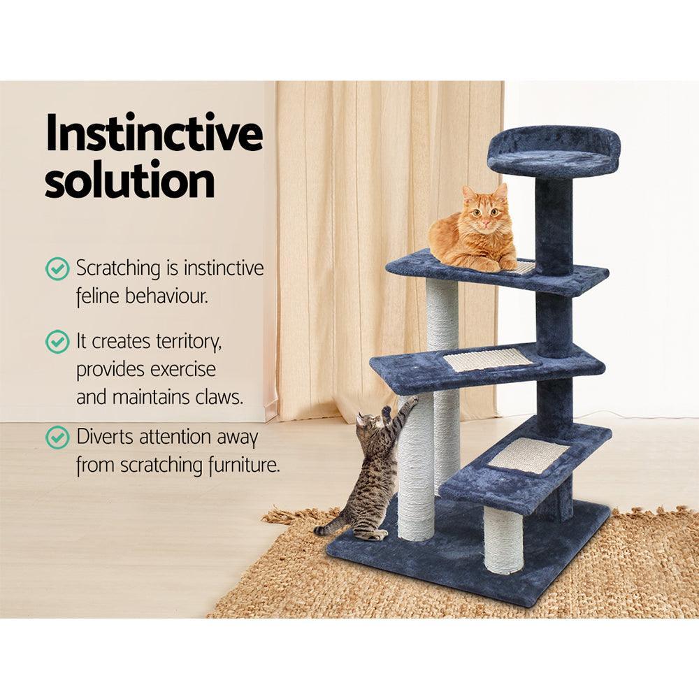 i.Pet Cat Tree 100cm Trees Scratching Post Scratcher Tower Condo House Furniture Wood Steps - John Cootes