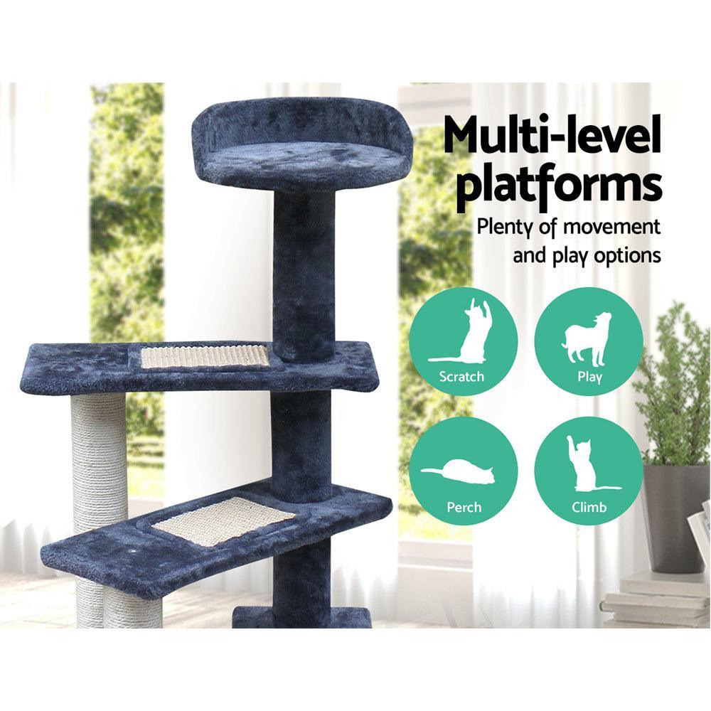 i.Pet Cat Tree 100cm Trees Scratching Post Scratcher Tower Condo House Furniture Wood Steps - John Cootes