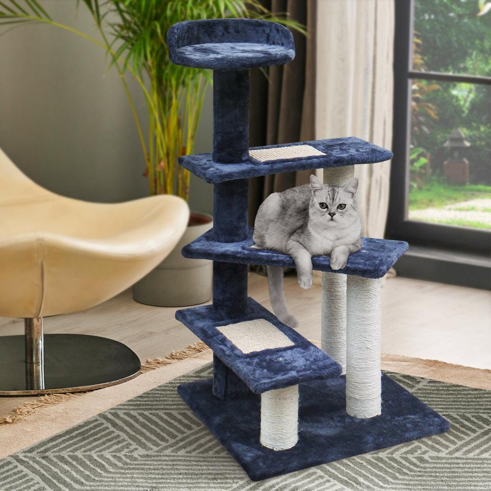 i.Pet Cat Tree 100cm Trees Scratching Post Scratcher Tower Condo House Furniture Wood Steps - John Cootes