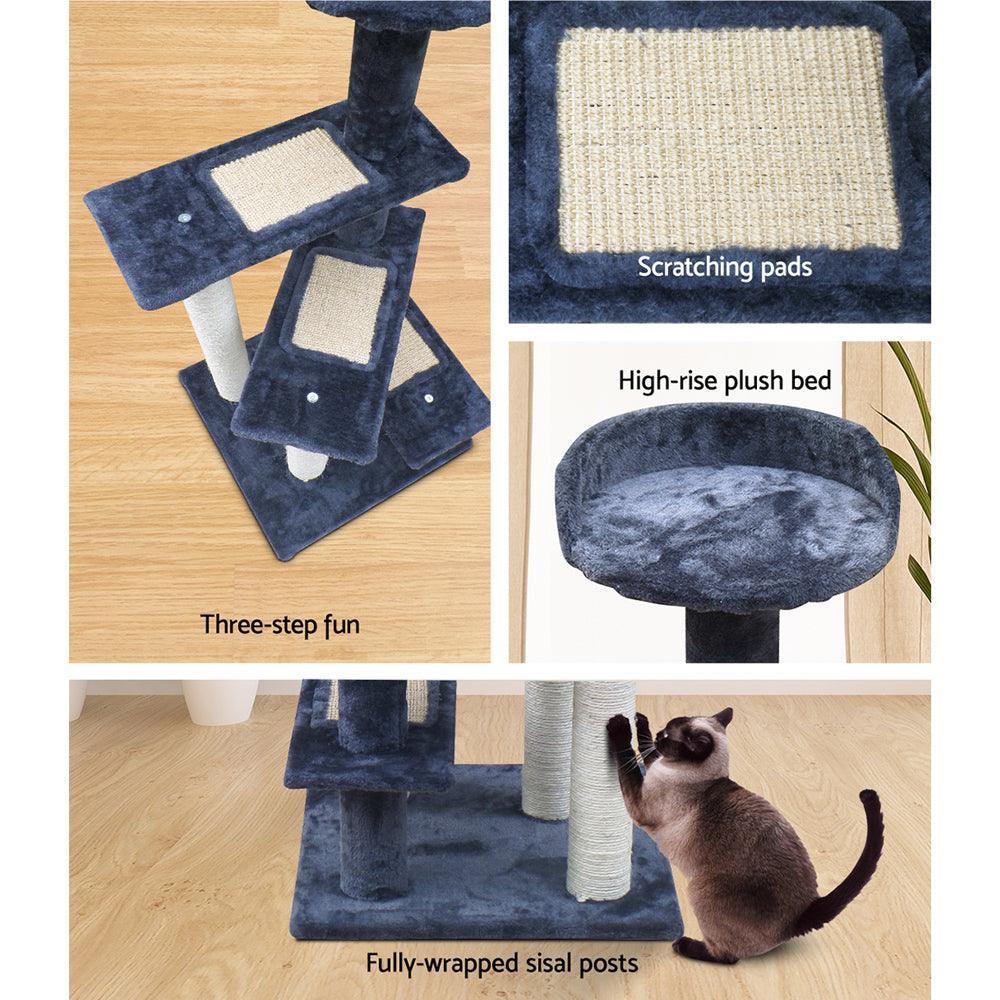 i.Pet Cat Tree 100cm Trees Scratching Post Scratcher Tower Condo House Furniture Wood Steps - John Cootes