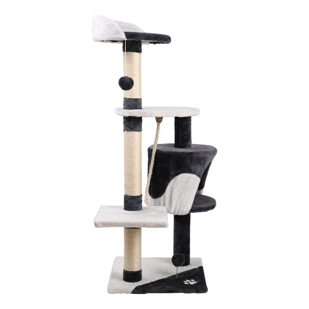 i.Pet Cat Tree 112cm Trees Scratching Post Scratcher Tower Condo House Furniture Wood - John Cootes