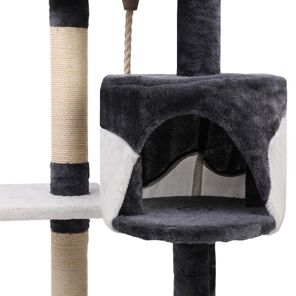 i.Pet Cat Tree 112cm Trees Scratching Post Scratcher Tower Condo House Furniture Wood - John Cootes