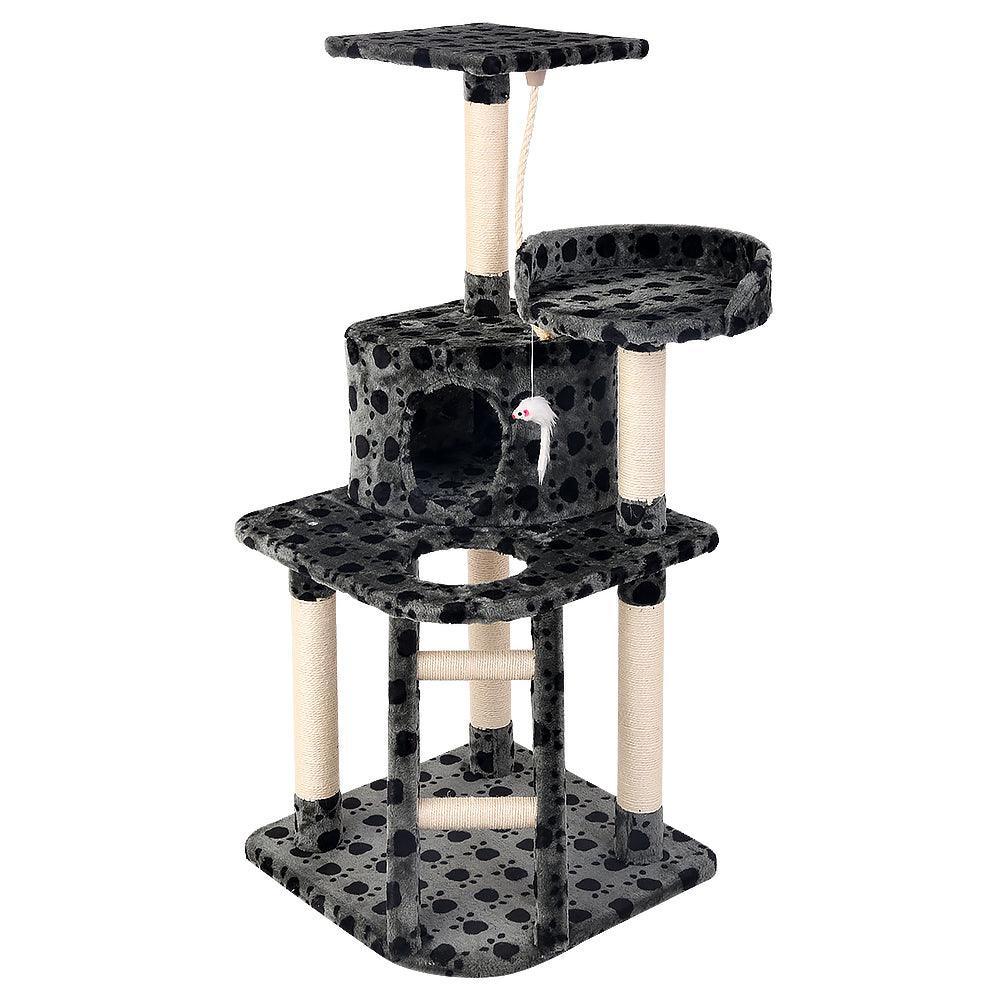 i.Pet Cat Tree 120cm Trees Scratching Post Scratcher Tower Condo House Furniture Wood 120cm - John Cootes