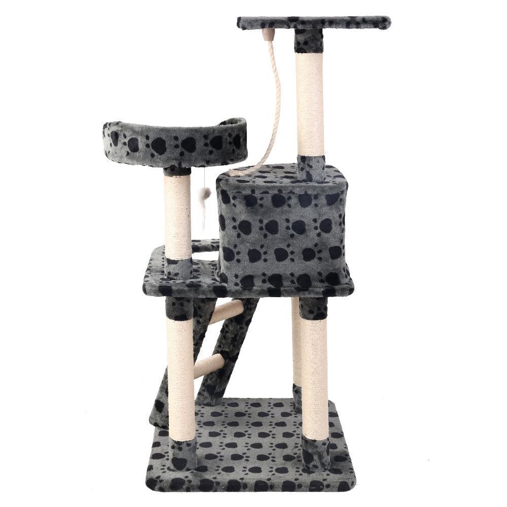 i.Pet Cat Tree 120cm Trees Scratching Post Scratcher Tower Condo House Furniture Wood 120cm - John Cootes