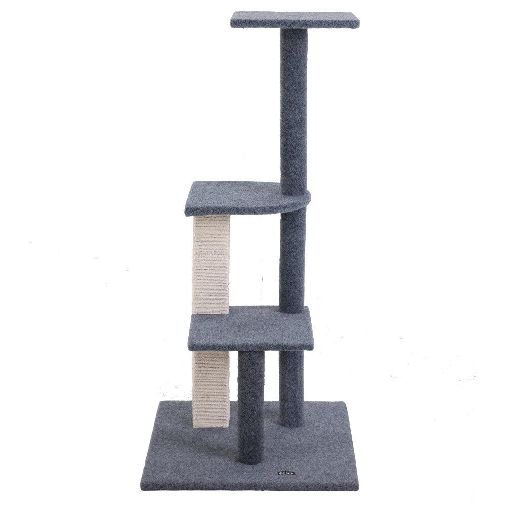 i.Pet Cat Tree 124cm Trees Scratching Post Scratcher Tower Condo House Furniture Wood Steps - John Cootes