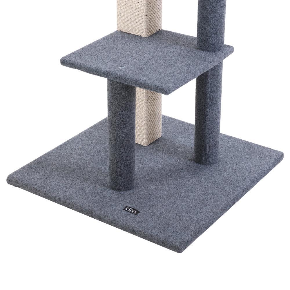 i.Pet Cat Tree 124cm Trees Scratching Post Scratcher Tower Condo House Furniture Wood Steps - John Cootes