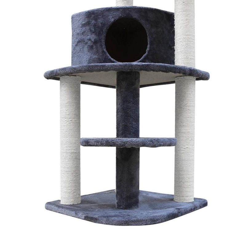 i.Pet Cat Tree 126cm Trees Scratching Post Scratcher Tower Condo House Furniture Wood - John Cootes