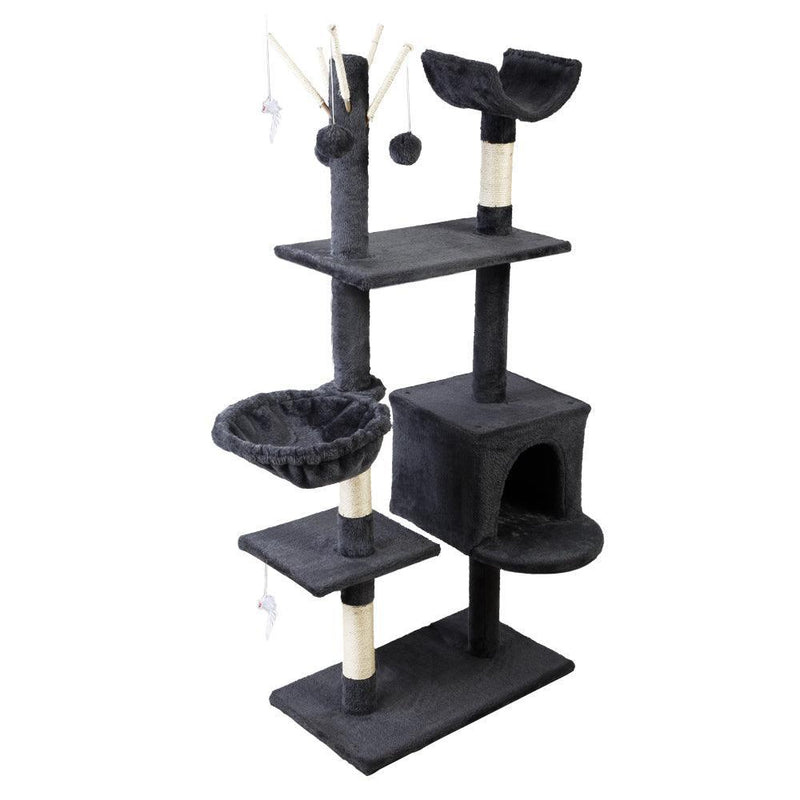 i.Pet Cat Tree 140cm Trees Scratching Post Scratcher Tower Condo House Furniture Wood - John Cootes