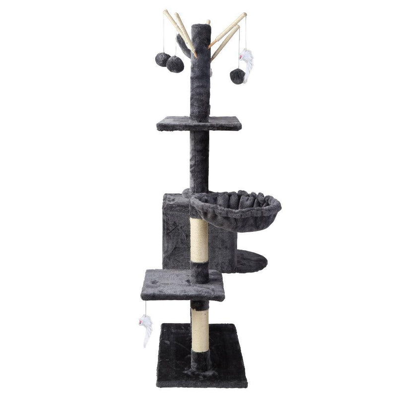 i.Pet Cat Tree 140cm Trees Scratching Post Scratcher Tower Condo House Furniture Wood - John Cootes