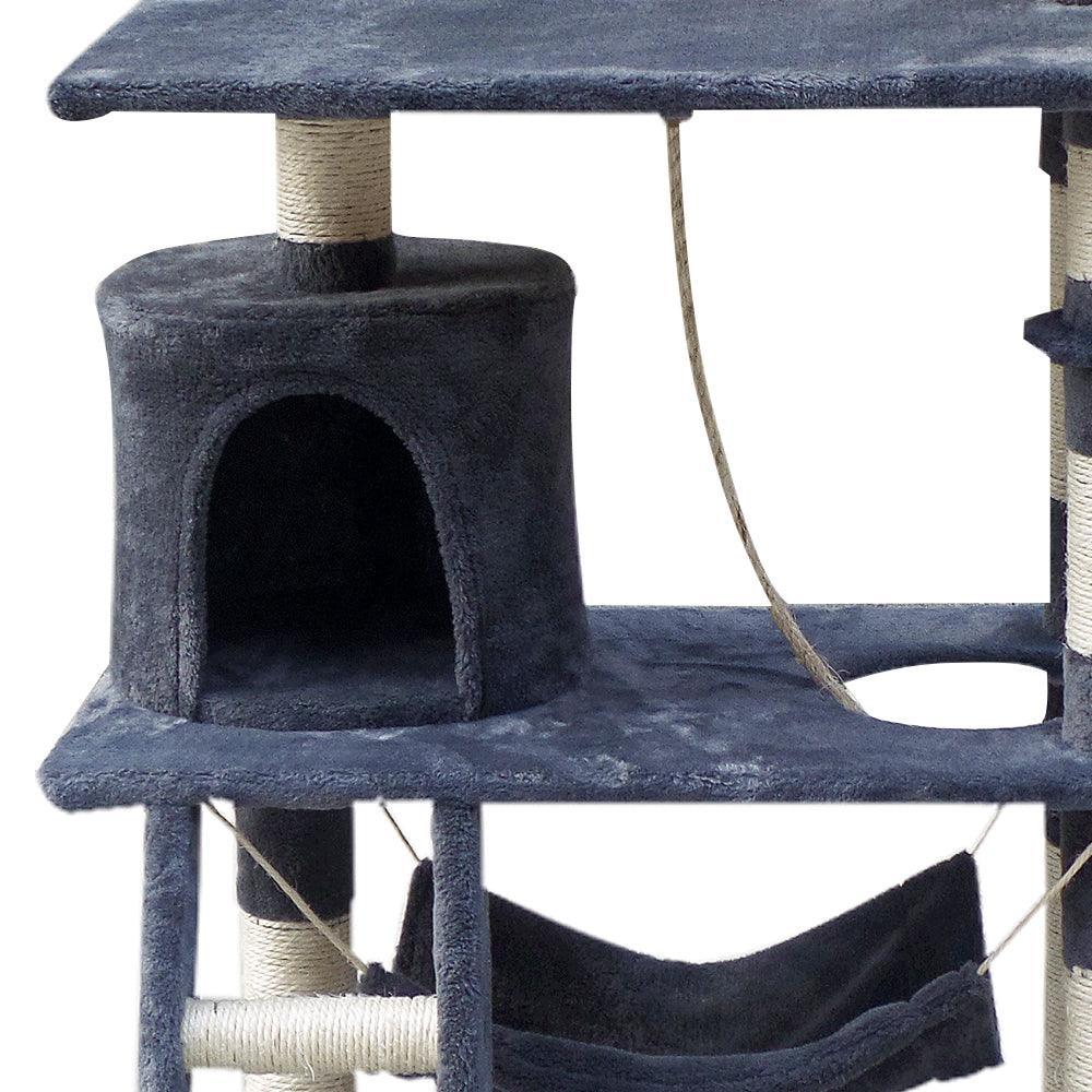 i.Pet Cat Tree 141cm Trees Scratching Post Scratcher Tower Condo House Furniture Wood - John Cootes