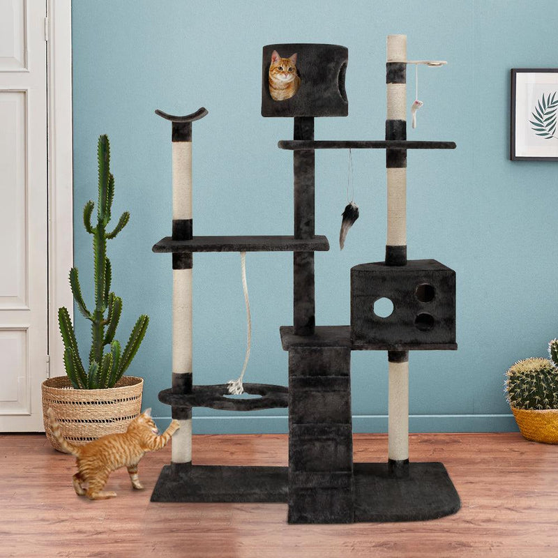 i.Pet Cat Tree 170cm Trees Scratching Post Scratcher Tower Condo House Furniture Wood - John Cootes