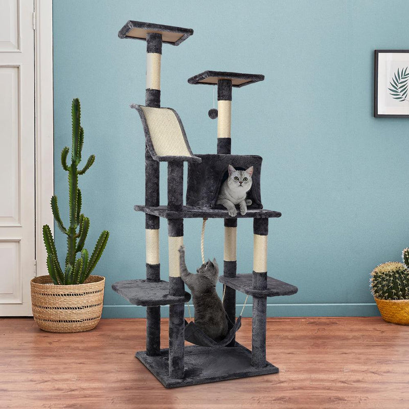 i.Pet Cat Tree 171cm Trees Scratching Post Scratcher Tower Condo House Furniture Wood - John Cootes