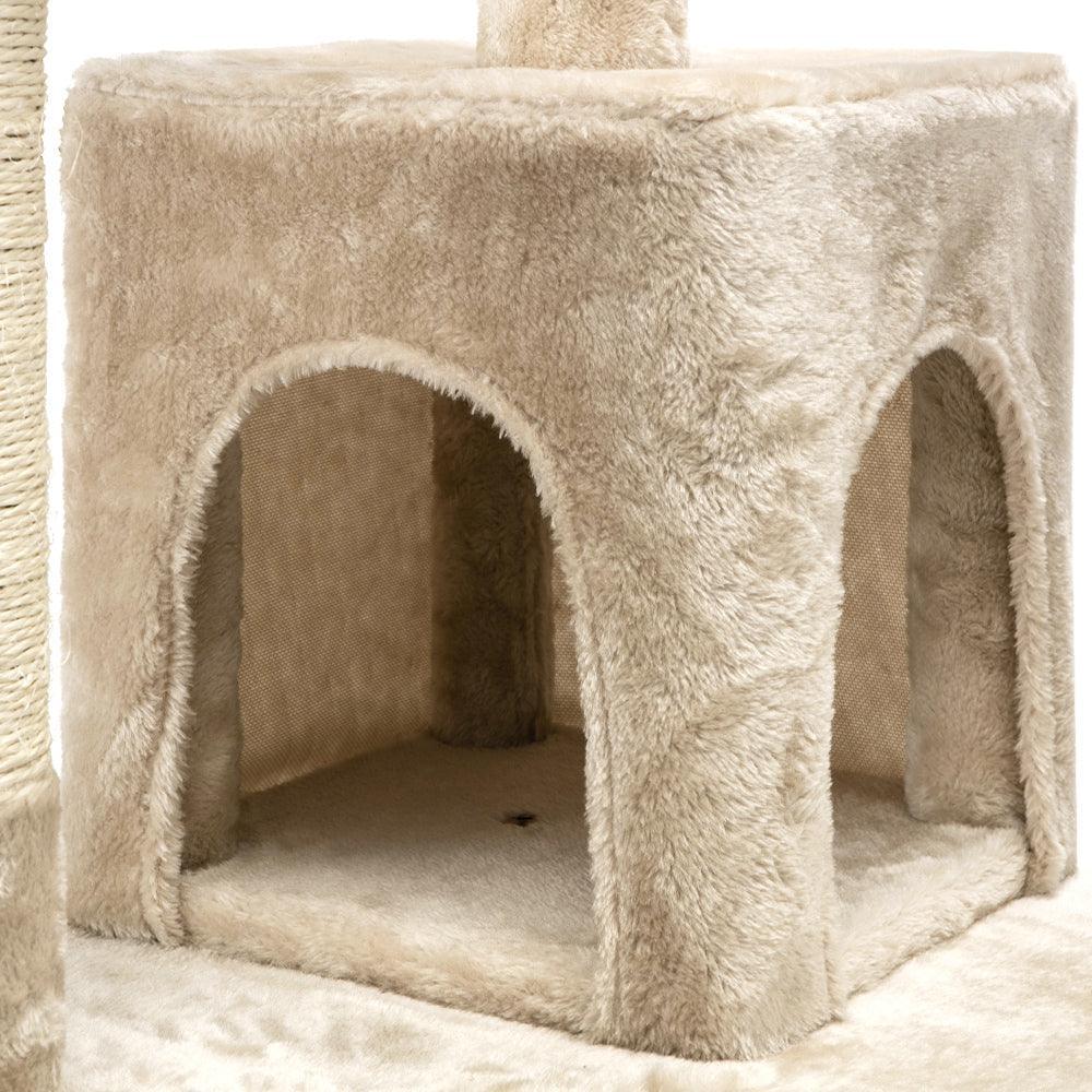 i.Pet Cat Tree 180cm Trees Scratching Post Scratcher Tower Condo House Furniture Wood Beige - John Cootes