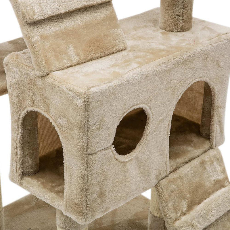 i.Pet Cat Tree 180cm Trees Scratching Post Scratcher Tower Condo House Furniture Wood Beige - John Cootes
