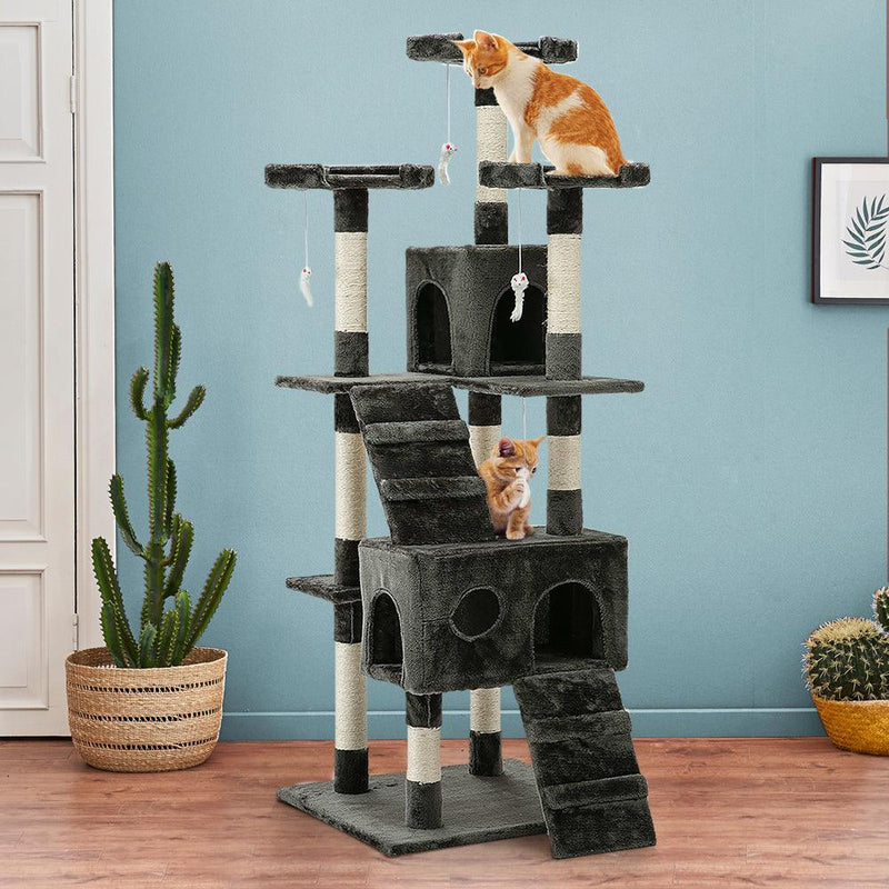 i.Pet Cat Tree 180cm Trees Scratching Post Scratcher Tower Condo House Furniture Wood - John Cootes
