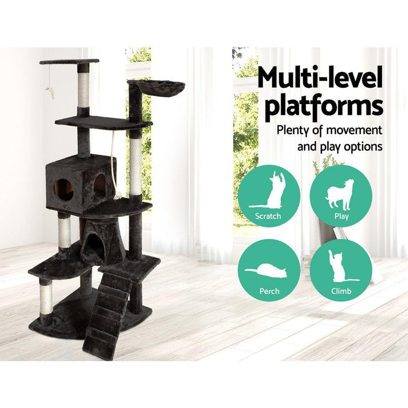 i.Pet Cat Tree 193cm Trees Scratching Post Scratcher Tower Condo House Furniture Wood - John Cootes