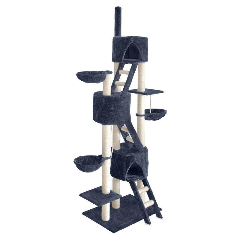 i.Pet Cat Tree 244cm Trees Scratching Post Scratcher Tower Condo House Furniture Wood - John Cootes
