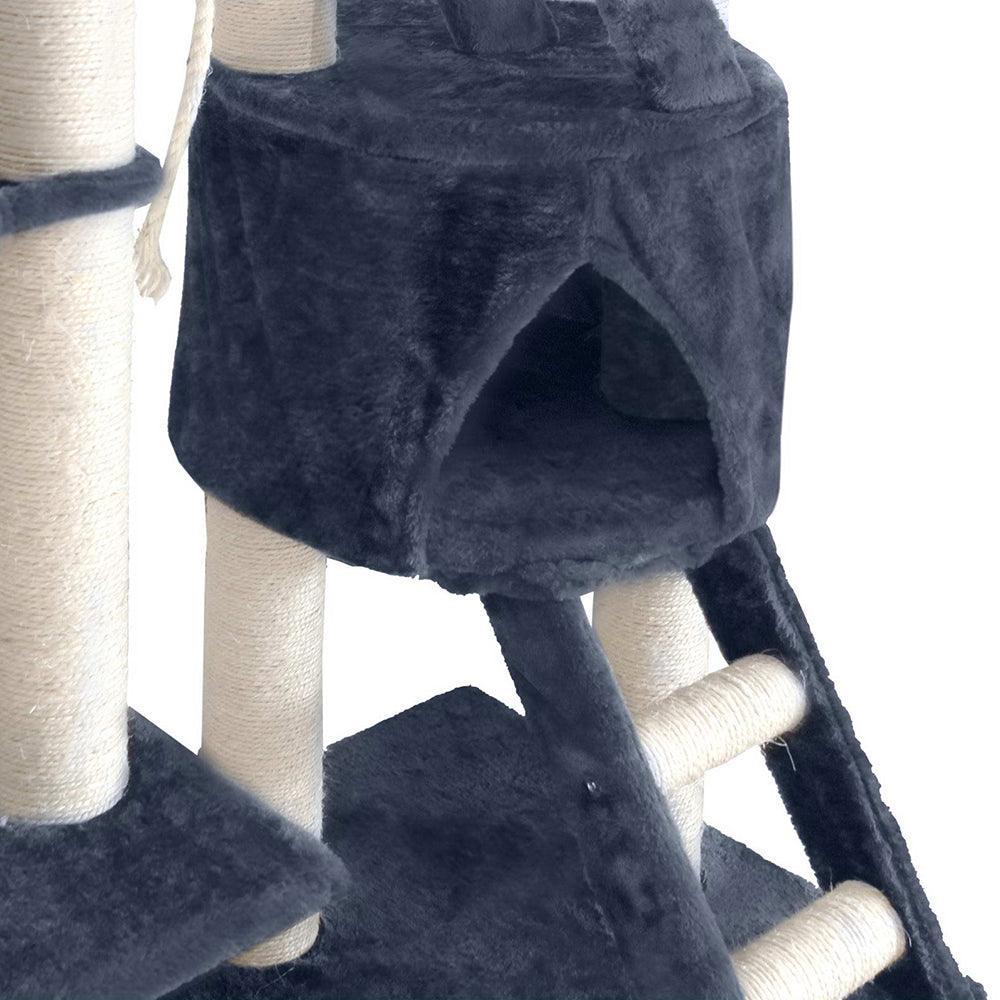 i.Pet Cat Tree 244cm Trees Scratching Post Scratcher Tower Condo House Furniture Wood - John Cootes