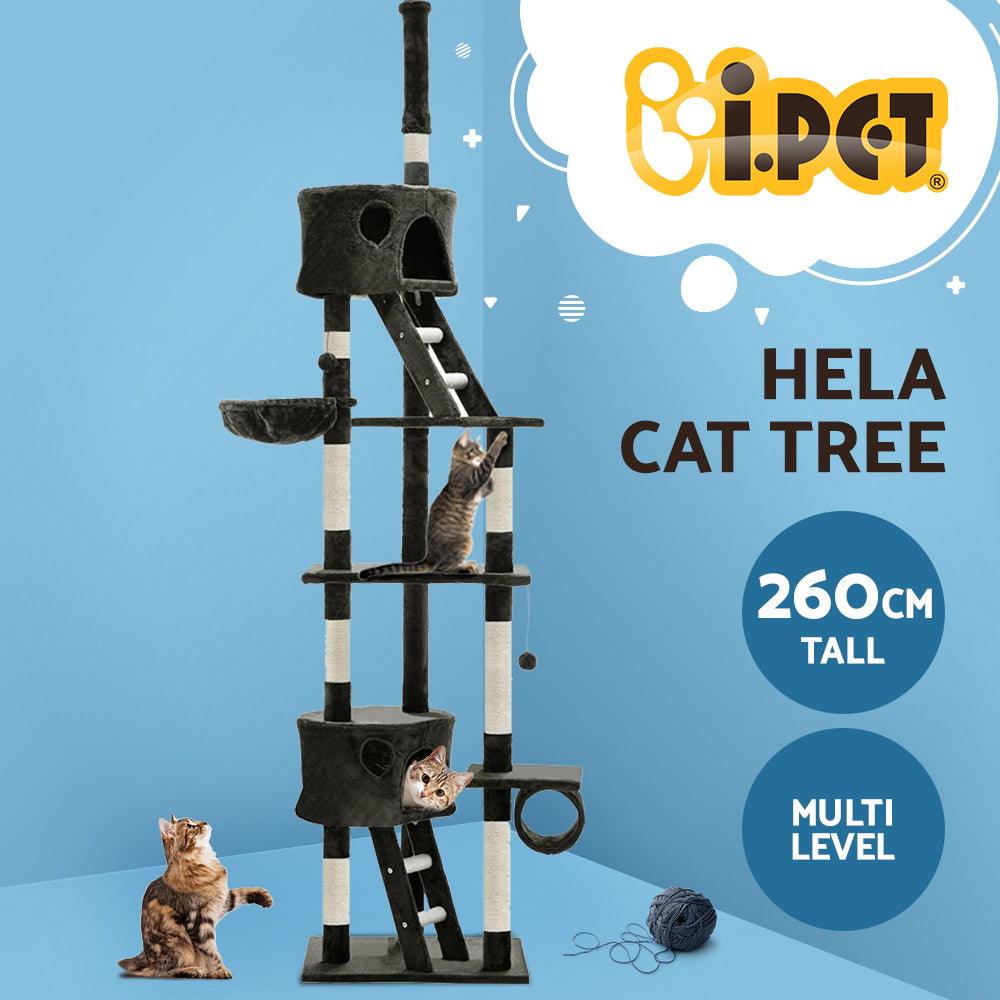 i.Pet Cat Tree 260cm Trees Scratching Post Scratcher Tower Condo House Furniture Wood - John Cootes