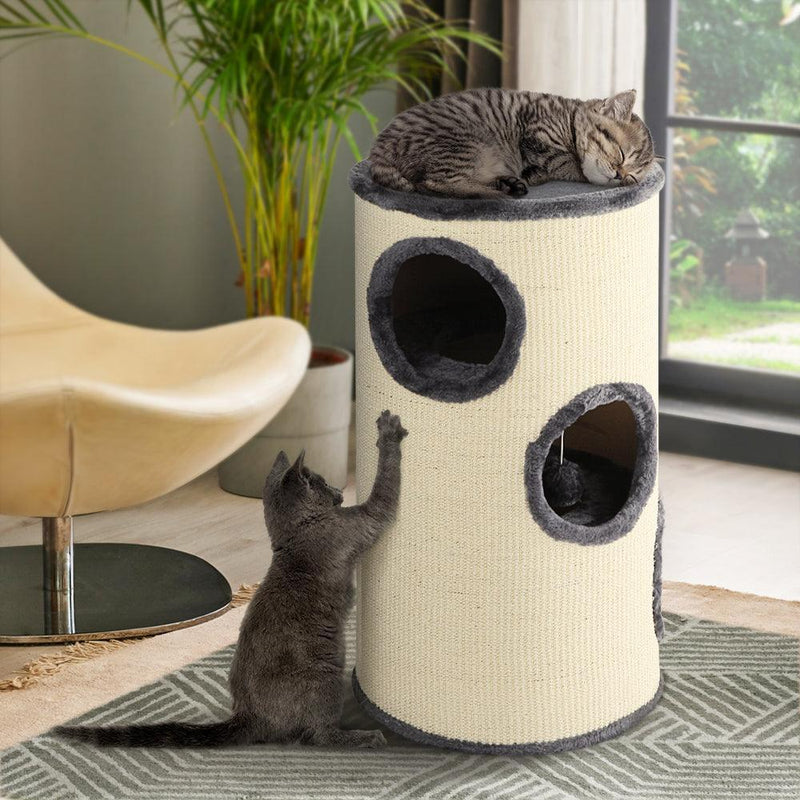 i.Pet Cat Tree 70cm Trees Scratching Post Scratcher Tower Condo House Furniture Wood - John Cootes