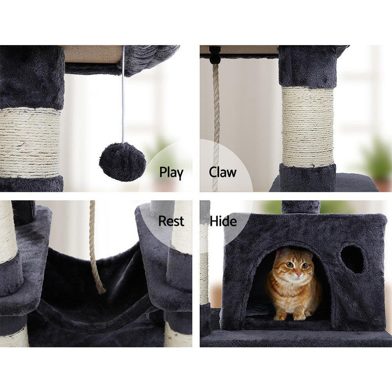 i.Pet Cat Tree Trees Scratching Post Scratcher Tower Condo House Furniture Wood - John Cootes