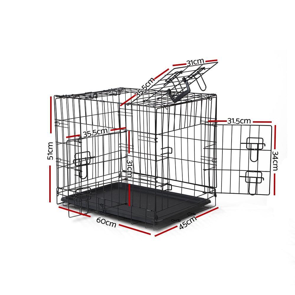 i.Pet Dog Cage 24inch Pet Cage - Black - John Cootes