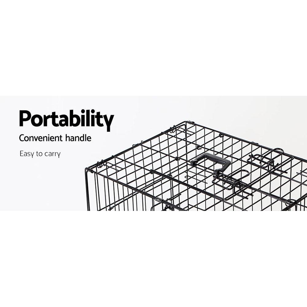 i.Pet Dog Cage 24inch Pet Cage - Black - John Cootes