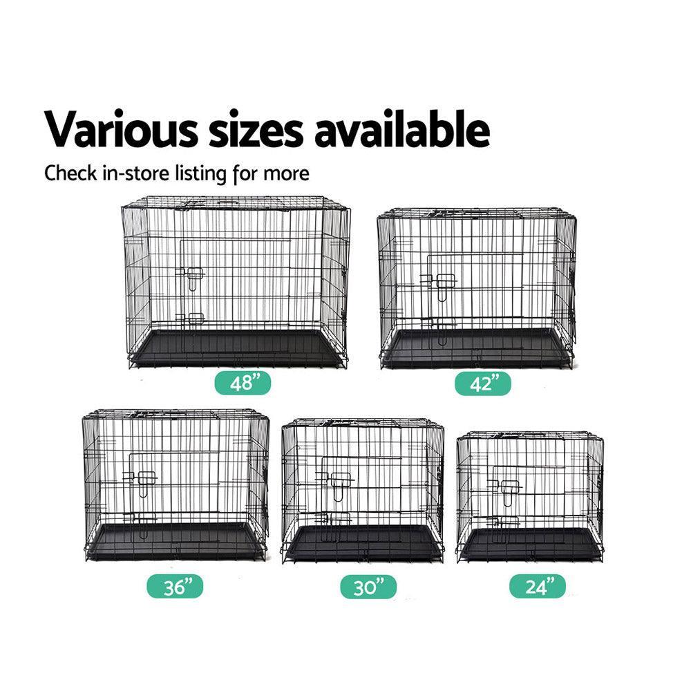 i.Pet Dog Cage 24inch Pet Cage - Black - John Cootes