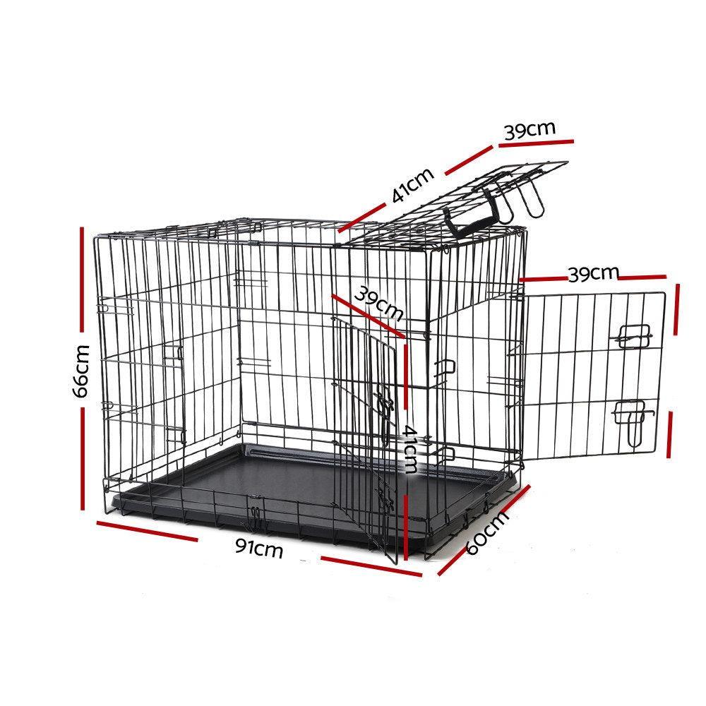 i.Pet Dog Cage 36inch Pet Cage - Black - John Cootes