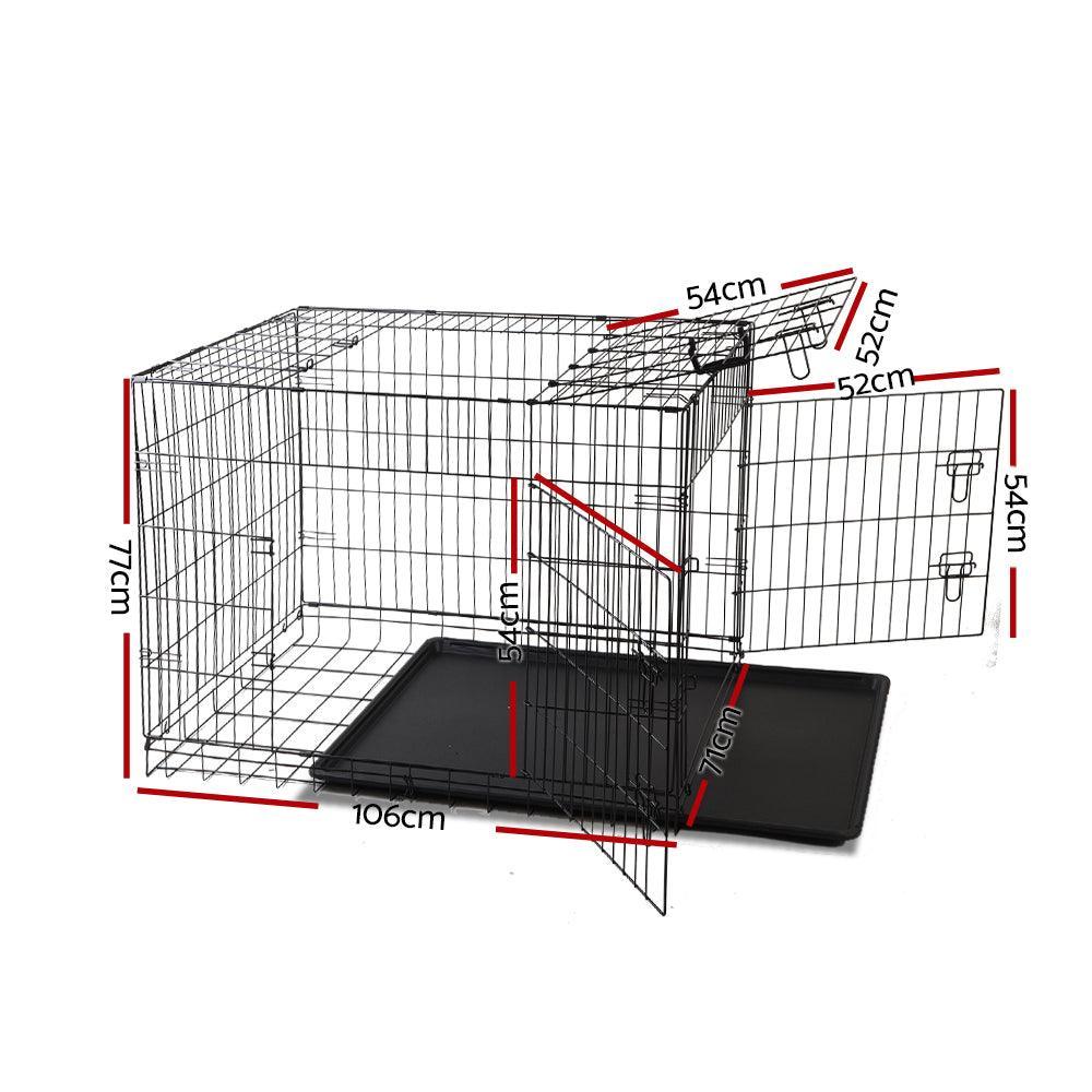 i.Pet Dog Cage 42inch Pet Cage - Black - John Cootes