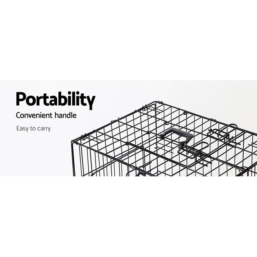 i.Pet Dog Cage 42inch Pet Cage - Black - John Cootes