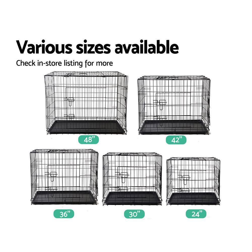 i.Pet Dog Cage 42inch Pet Cage - Black - John Cootes