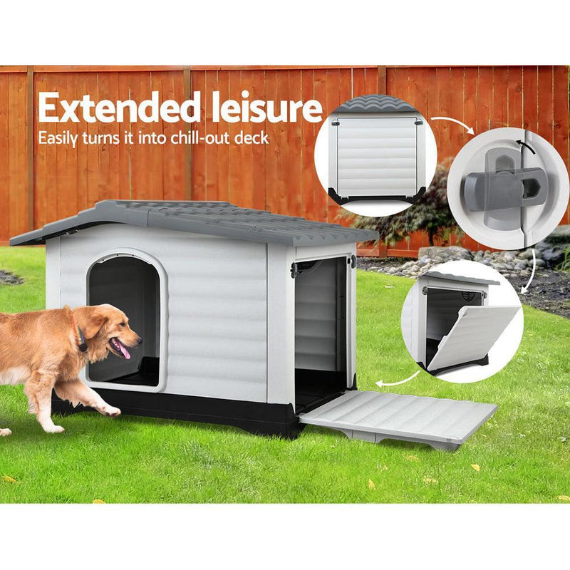 i.Pet Dog Kennel Extra Large Pet Dog House 98cm x 68.5cm x 68cm - John Cootes