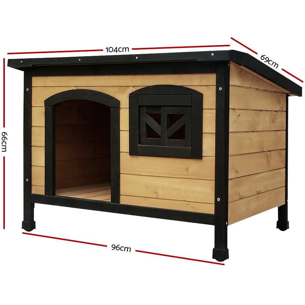 i.Pet Dog Pet Kennel Dog House Large Wooden 96cm x 69cm x 66cm - John Cootes