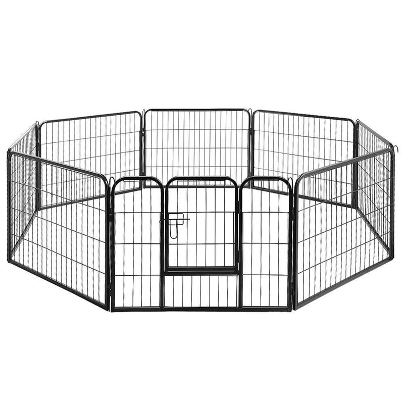 i.Pet Dog Playpen Pet Playpen 8 Panel Puppy Exercise Cage Enclosure Fence 80x60cm - John Cootes