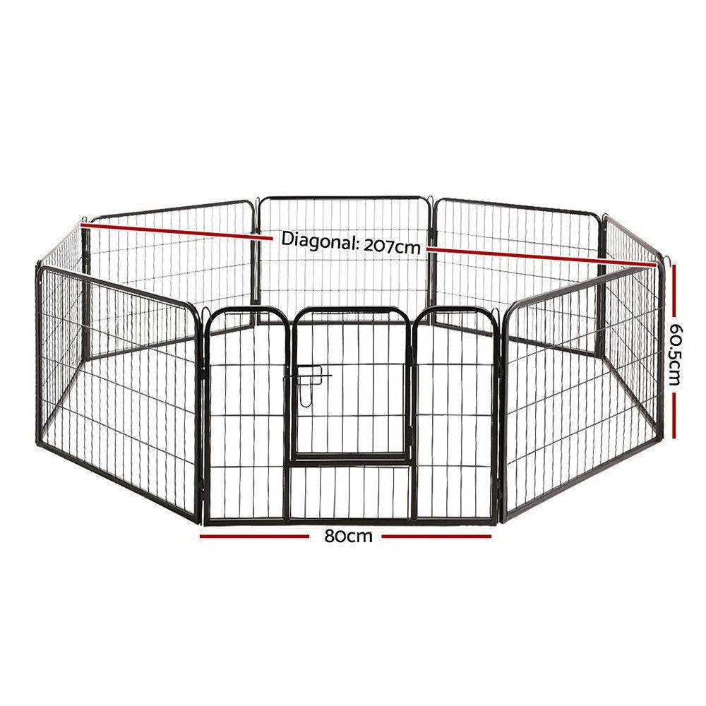 i.Pet Dog Playpen Pet Playpen 8 Panel Puppy Exercise Cage Enclosure Fence 80x60cm - John Cootes