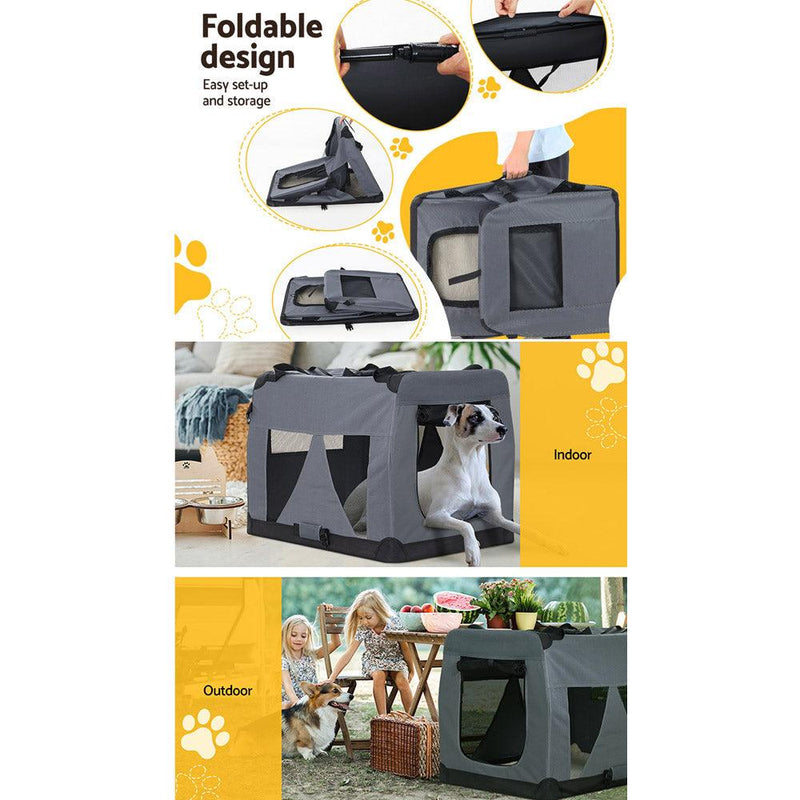 i.Pet Pet Carrier Soft Crate Dog Cat Travel Portable Cage Kennel Foldable 4XL - John Cootes