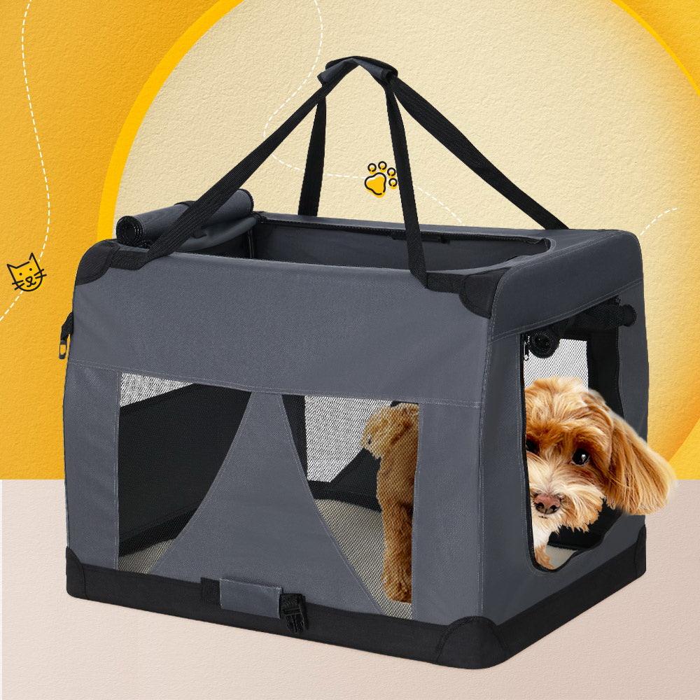 i.Pet Pet Carrier Soft Crate Dog Cat Travel Portable Cage Kennel Foldable Car XL - John Cootes
