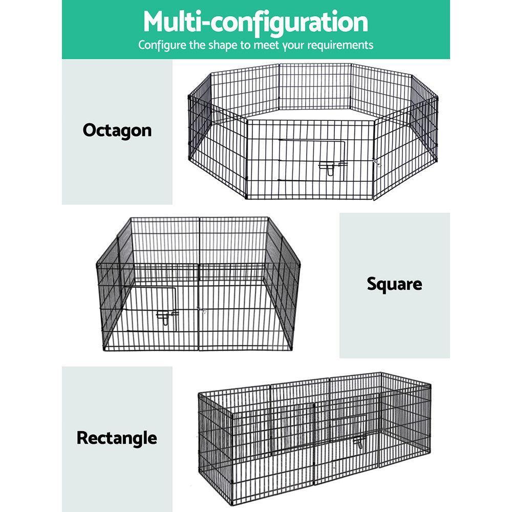 i.Pet Pet Dog Playpen 24'' 8 Panel Puppy Exercise Cage Enclosure Fence - John Cootes