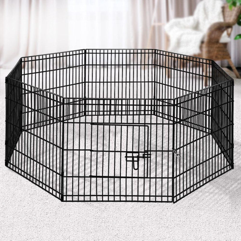 i.Pet Pet Dog Playpen 24'' 8 Panel Puppy Exercise Cage Enclosure Fence - John Cootes