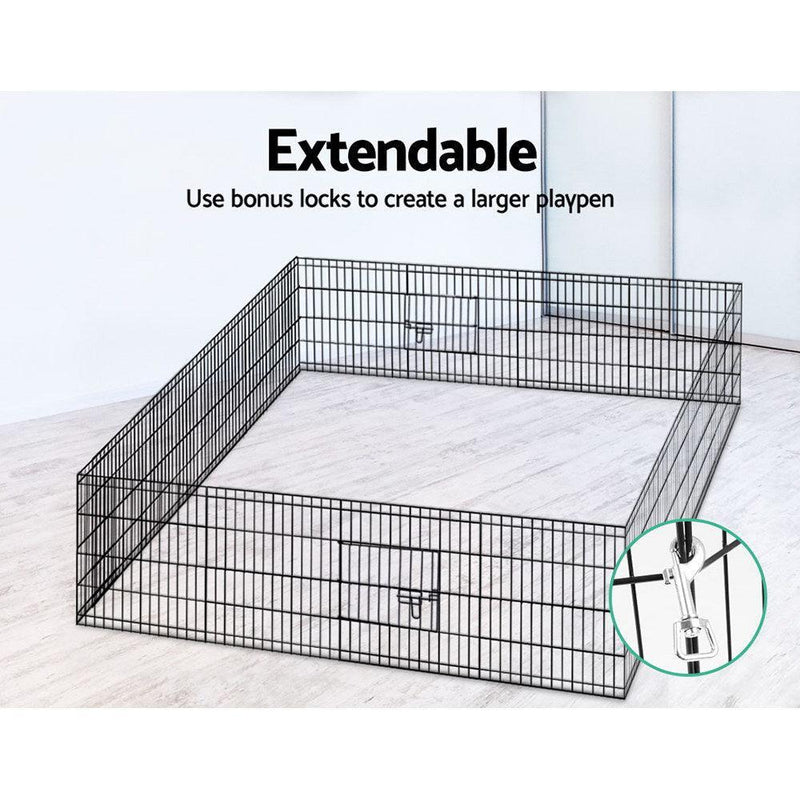 i.Pet Pet Dog Playpen 24'' 8 Panel Puppy Exercise Cage Enclosure Fence - John Cootes