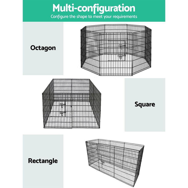 i.Pet Pet Dog Playpen 36'' 8 Panel Puppy Exercise Cage Enclosure Fence - John Cootes