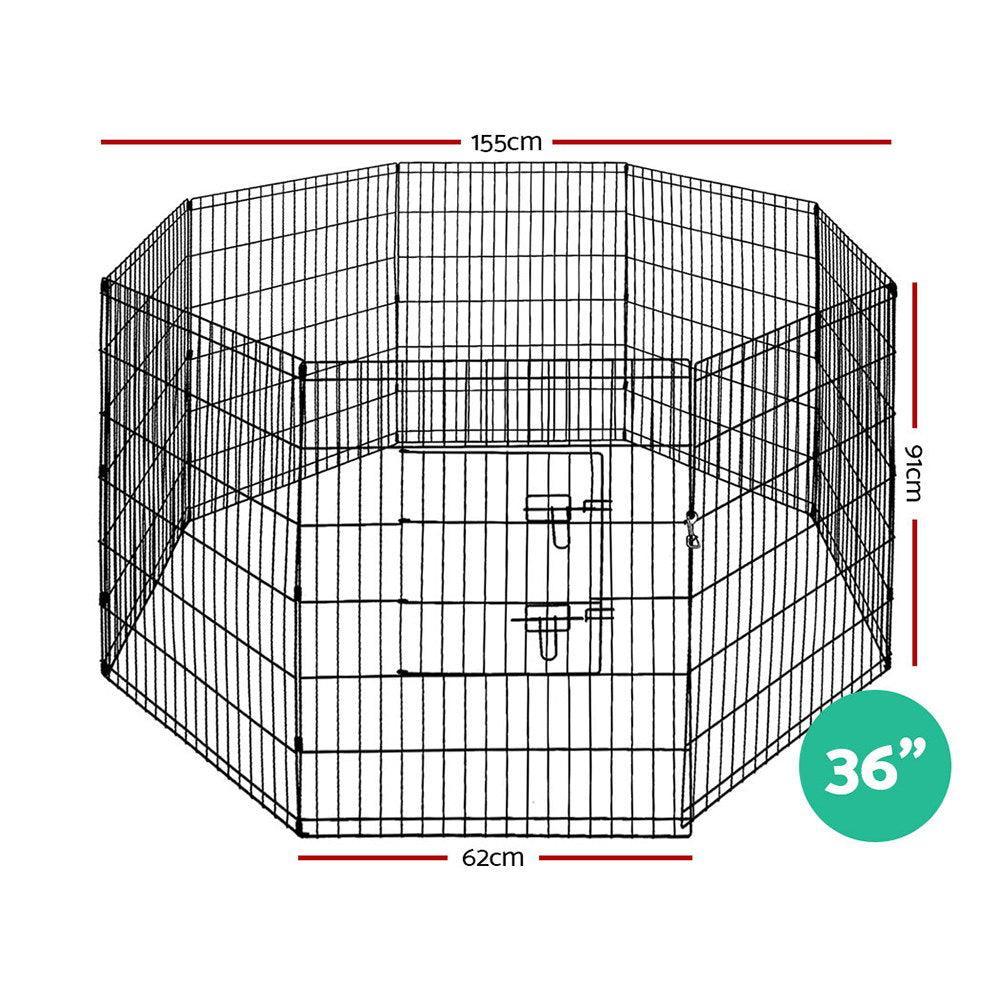 i.Pet Pet Dog Playpen 36'' 8 Panel Puppy Exercise Cage Enclosure Fence - John Cootes