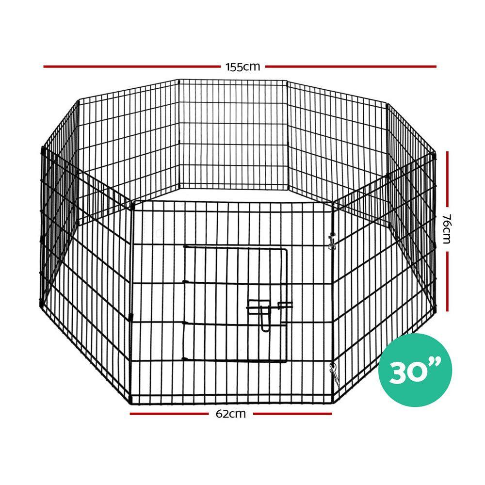 i.Pet Pet Playpen Dog Playpen 30'' 8 Panel Puppy Exercise Cage Enclosure Fence - John Cootes