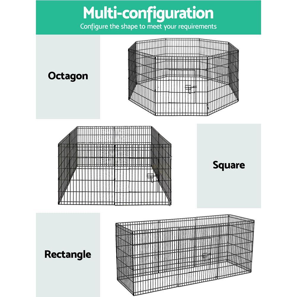 i.Pet Pet Playpen Dog Playpen 30'' 8 Panel Puppy Exercise Cage Enclosure Fence - John Cootes