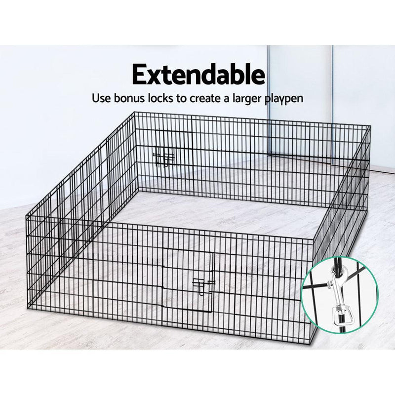 i.Pet Pet Playpen Dog Playpen 30'' 8 Panel Puppy Exercise Cage Enclosure Fence - John Cootes