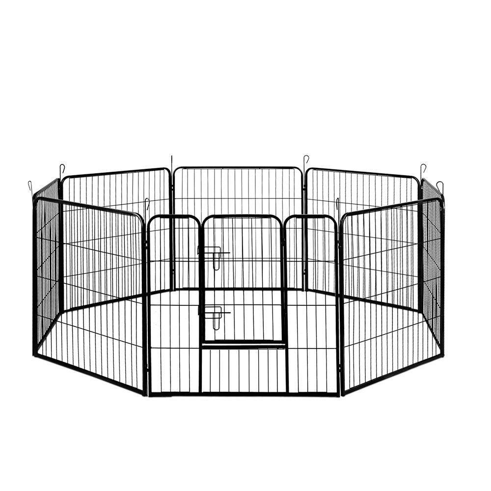 i.Pet Pet Playpen Dog Playpen 8 Panel Exercise Cage Enclosure Fence 80x80cm - John Cootes