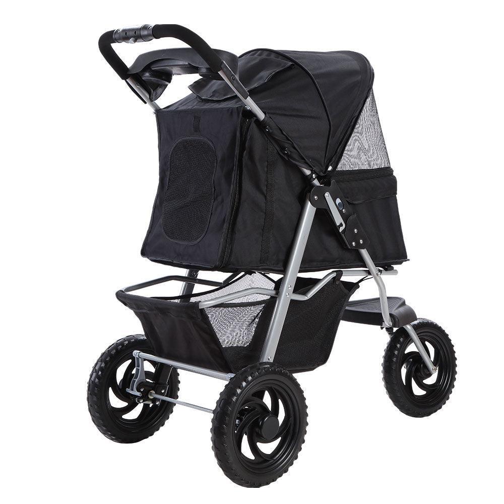 i.Pet Pet Stroller Dog Carrier Foldable Pram Large Black - John Cootes