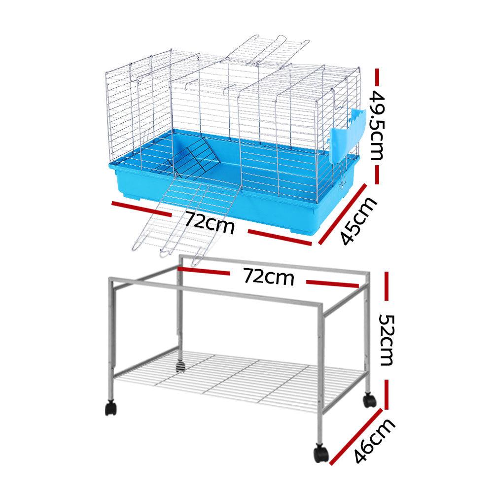 i.Pet Rabbit Cage Hutch Cages Indoor Hamster Enclosure Carrier Bunny Blue - John Cootes